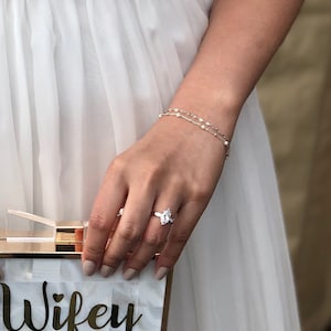 Pearl Bracelet, Dainty Silver Pearl Bracelet, Mother of the Bride Gift, Wedding Bridal Jewelry, Bridesmaid Gift image 8