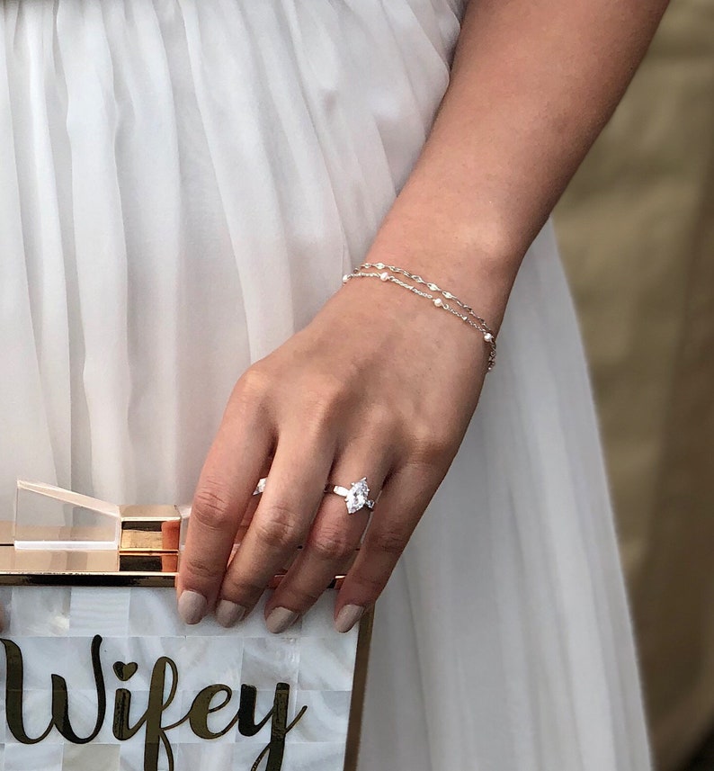 Pearl Bracelet, Dainty Silver Pearl Bracelet, Mother of the Bride Gift, Wedding Bridal Jewelry, Bridesmaid Gift image 8