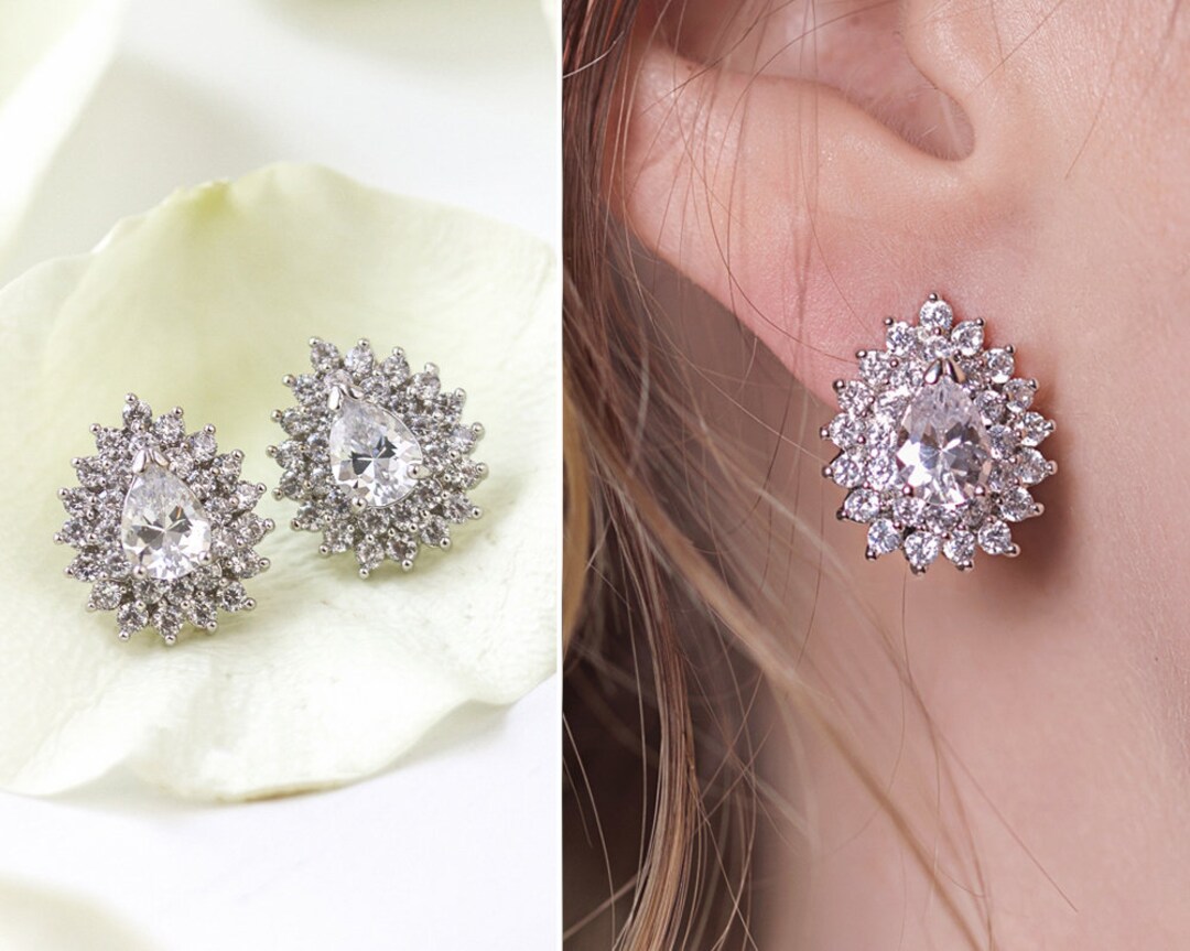 Bridal Earrings, Stud Earrings, Wedding Jewelry, Minimalist Earrings