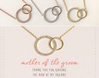 Mothers Day Gifts, Gifts for Mom, Mother of the Groom Gift, Mother in Law Gift, Interlocking Circle Necklace, Wedding Bracelet, N309-G