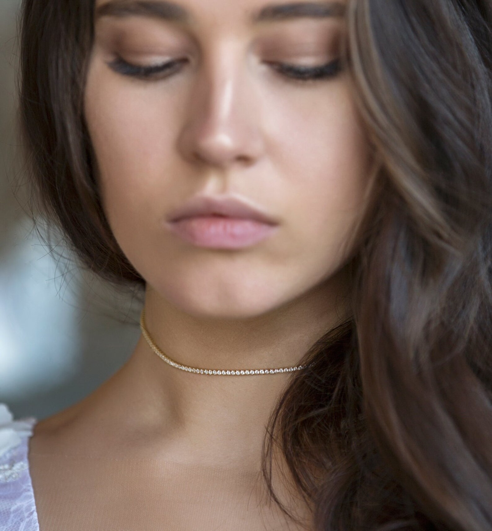 Bridal Necklace Silver Choker Necklace Bridal Jewelry Etsy