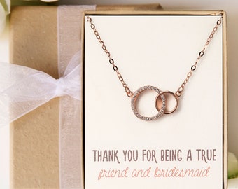 Wedding Gift, Bridesmaid Gift, Bridal Shower, Maid Of Honor Gift, Bridal Gift, Crystal Necklace, Crystal Bracelet, Interlocking Bracelet