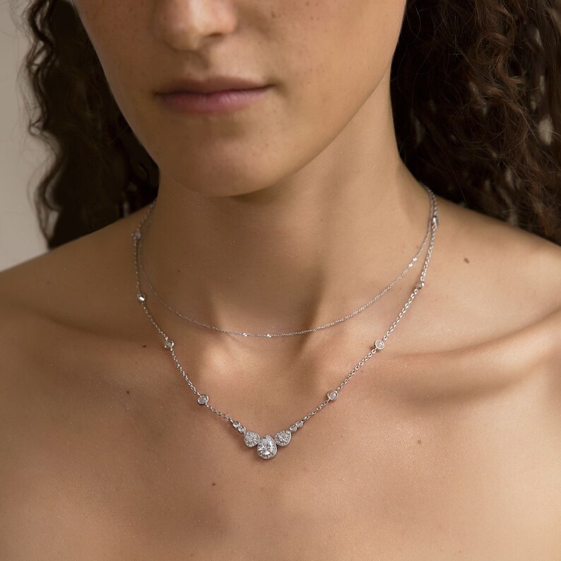 Backdrop Necklace Wedding Jewelry Back Necklace Body Etsy