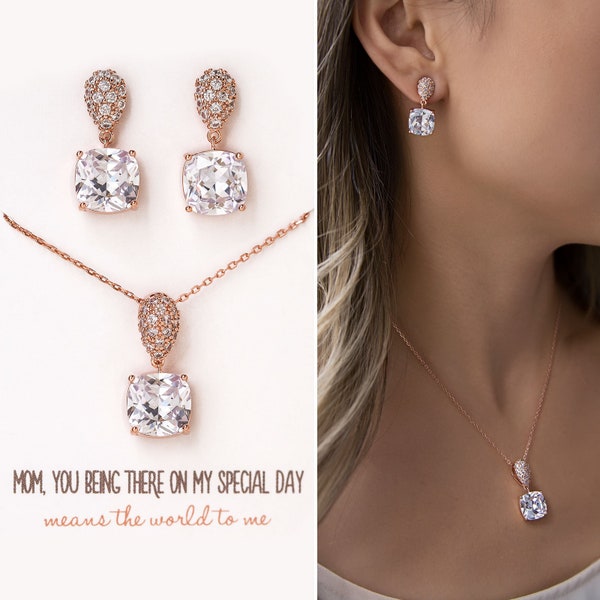 Mother Of the Bride Gift, Rose Gold Jewelry, Gift for Mom, Mother of the Groom Gift, Rose Gold Jewelry Set, Mothers Day Gifts