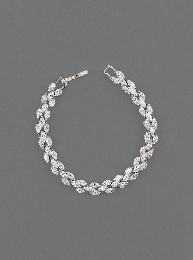 Bridal Jewelry Tennis Bracelet Silver Bracelets Bridal Etsy