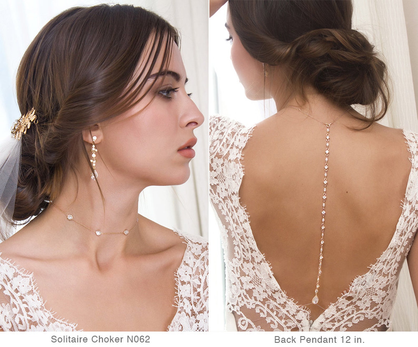Back Drop Necklace Backless Dresses Bridal Back Necklace - Etsy