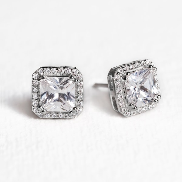 Pendientes de novia, pendientes de boda, pendientes de botón, pendientes de cristal, joyería minimalista, joyería de cristal