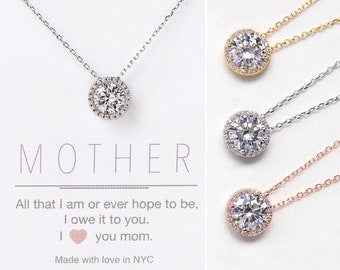 Mothers Day Gifts, Mother of the Groom Gift, Gift for Mom, Mother of the Bride Jewelry, Silver Necklace, Wedding Necklace,N398-12