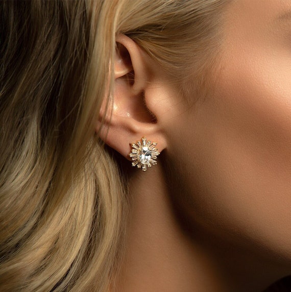 Orecchini A Clip Con Cristallo Zircone 7 Mm Per Donne E Ragazze - Senza Foro