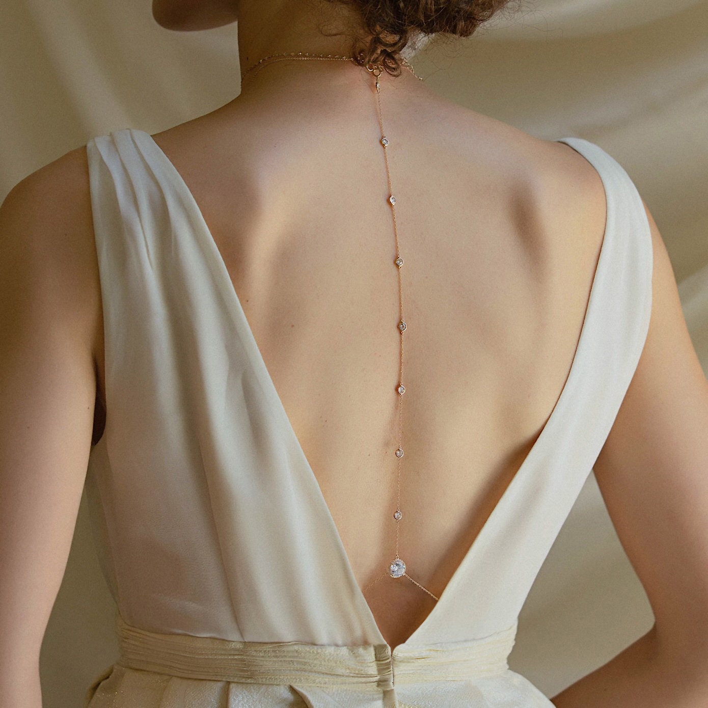 jewelry for backless dress Back Necklace, Bridal Jewelry, Necklace Back, Wedding Jewelry, Wedding Dress, Prom Dress, Crystal Jewelry, Gift Bride faux fur Follow @dream__wadrobe for Amazing Color:Dark Berry bead type and hook