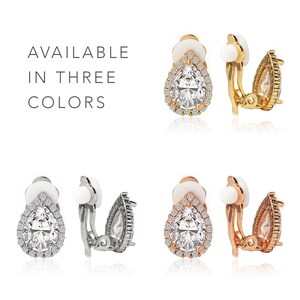 Clip On Earrings, Bridesmaid Gifts, Bridesmaid Gold Earrings, Clip On Gold Earrings, Wedding Earring, E331CLIP-2 image 4