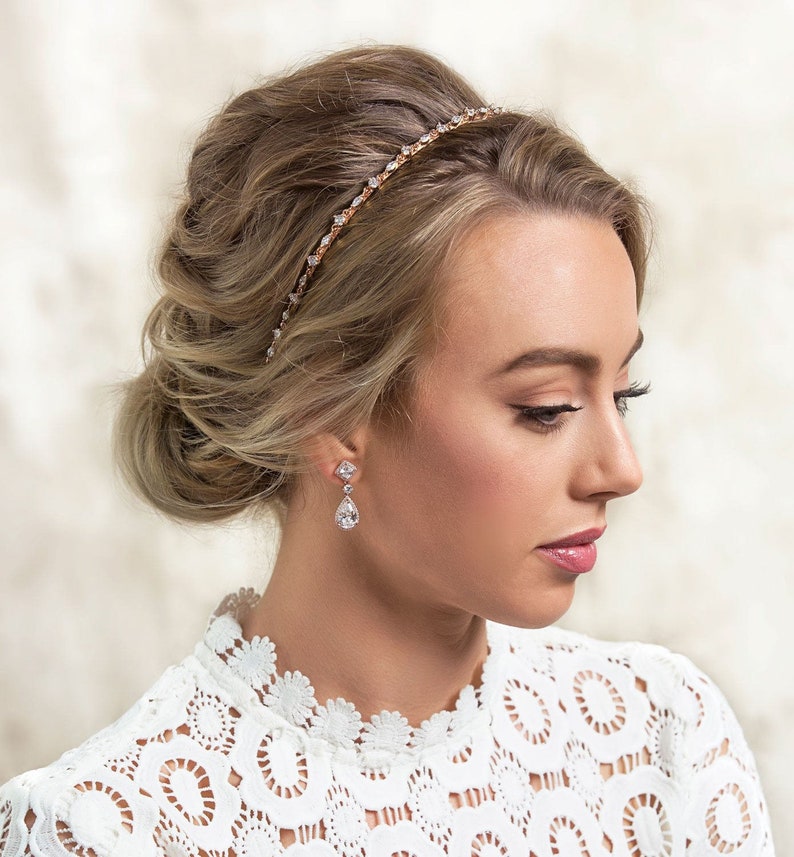 Bridal Headband, Wedding Crystal Headband in Rose Gold, Gold, Silver, Hair Accessories image 6