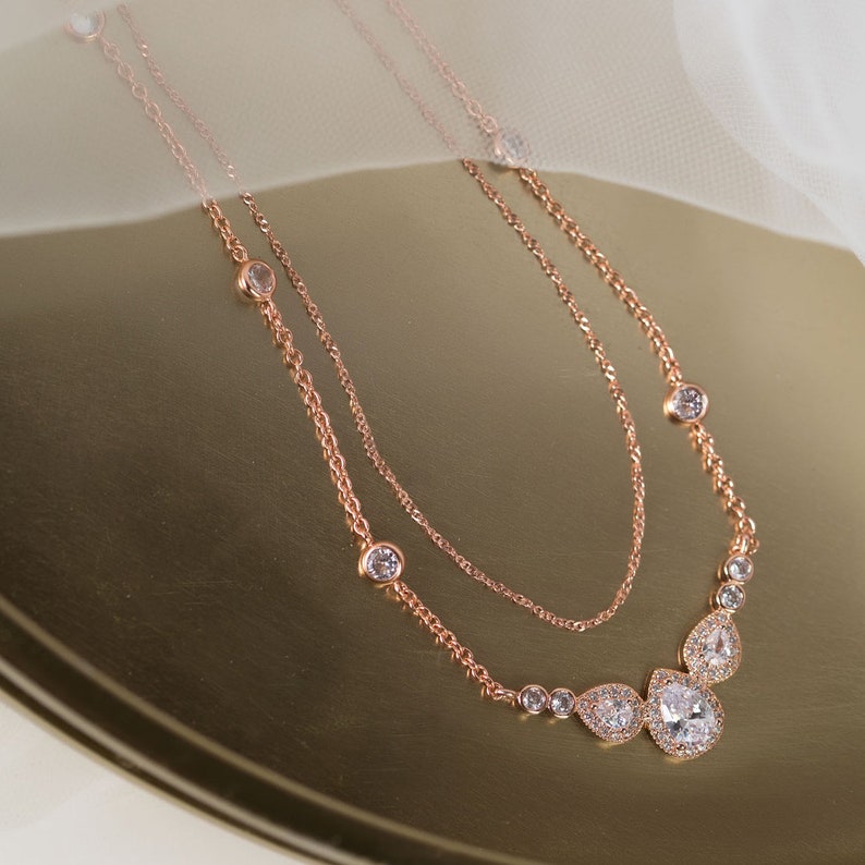 Backdrop Necklace Wedding Jewelry Back Necklace Body Etsy