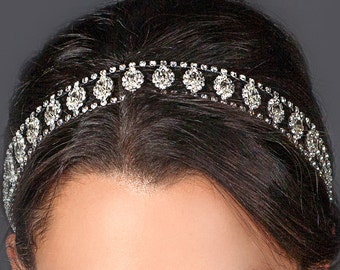 Cerchietto Con Cristalli Donna - Fascia Elastica Scintillante Antiscivolo Per Matrimoni E Feste