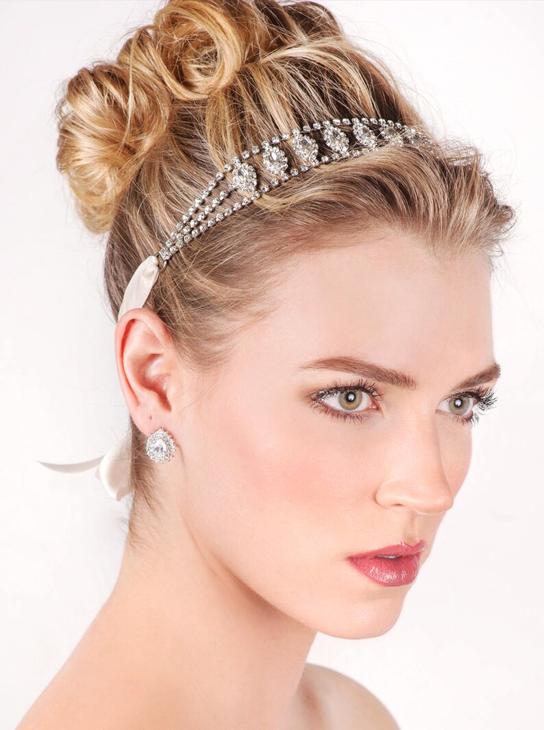 Bridal Headband, Rhinestone Headband, Wedding Headpiece, Wedding Accessories, Bridal Headpiece, Prom Headband, Prom Headpiece, Crystal H002 image 4