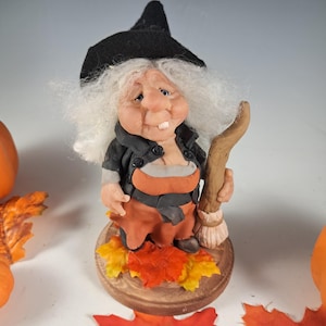 Halloween Witch Mavis, Handmade Witch Figure
