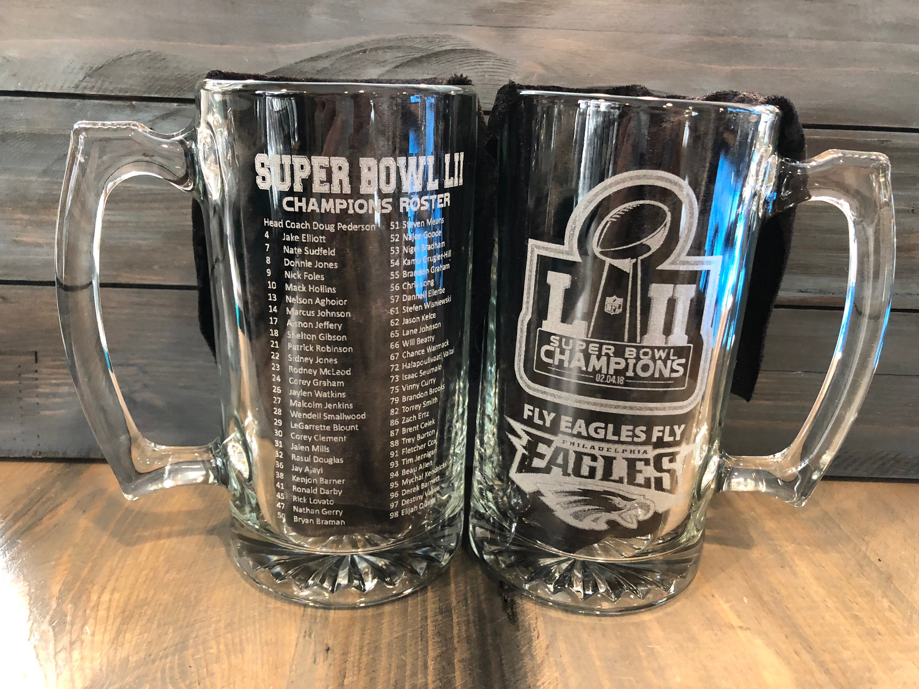 Philadelphia EAGLES Super Bowl 52 (LII) Champions Beer Mug W/team ...