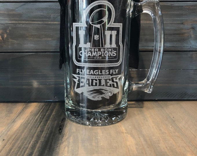 Philadelphia EAGLES Super Bowl 52 (LII) Champions Beer Mug W/team ...