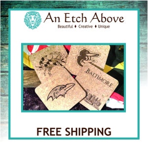 CHEERS MARYLAND! Cork Coasters / 4 Piece Gift Set