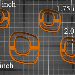 Polymer Clay Cutters  # Polymer Clay Cutters #965- Abstract Square #3 Mirrored Or Singles