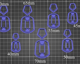 Polymer Clay Cutters #975- Rectangular Dangle (2 piece)