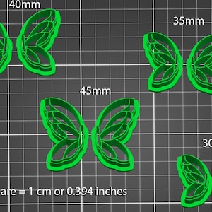 Polymer Clay Cutters 851 Butterfly Half Cutters (Individual or Mirrored)