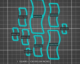 Polymer Clay Cutters #541-WAVY LINE- Mirrored one's are marked. Individual is all others