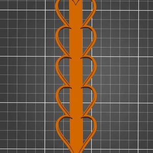 May include: Orange heart charm for a bracelet, approximately 6 3/4 inches long and 1 1/2 inches wide.  Fits on a standard cuff bracelet.