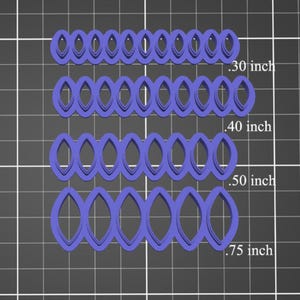 Polymer Clay Cutters Eclipse Leaf or Petal Multicutters (For regular cutters this is also Flower Petal #321)