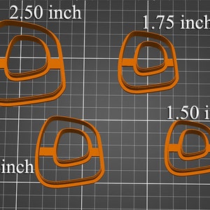 Polymer Clay Cutters  # Polymer Clay Cutters #964- Abstract Square #2 Mirrored Or Singles