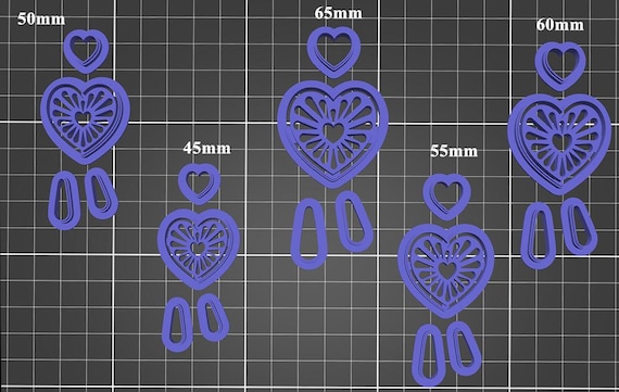 Polymer Clay Cutters #1497- Embossed Heart Combo - Etsy