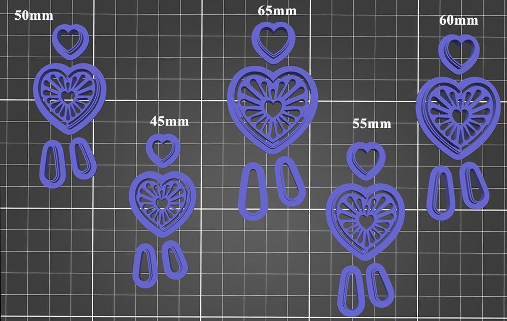 Polymer Clay Cutters #1497- Embossed Heart Combo - Etsy