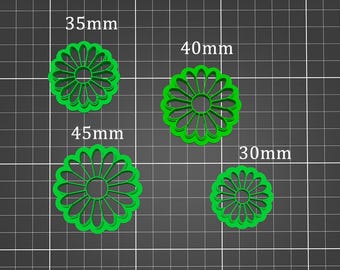 Polymer Clay Cutters #1484-Flower 28 Embossed cutter