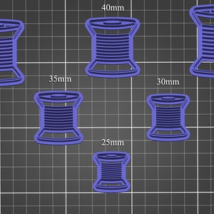 Polymer Clay Cutters #870- Spool of Thread embossed