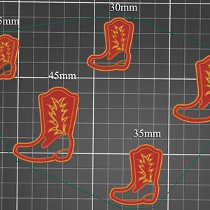 Polymer Clay Cutters #940- Cowboy Boots # 3  Cutters Mirrored or Individuals