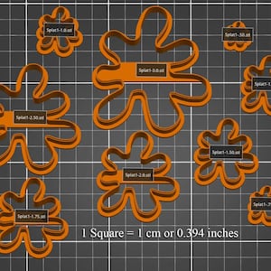 Polymer Clay Cutters #361- Splat 1  (Sets are individual pieces not mirrored)
