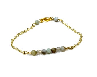 Amazonite Beaded Dainty Bracelet