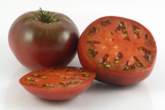 Faelan's First Snow Variegated Cherokee Purple Heirloom Tomato
