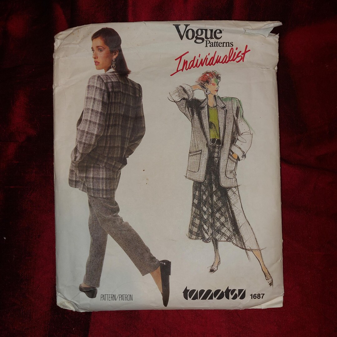 Vintage 1986 Vogue Individualist Tamotsu 1687 Jacket, Skirt, and Pants ...