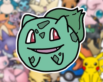 Bulbasaur Sticker: Waterproof Glossy Vinyl, Gamer Gift