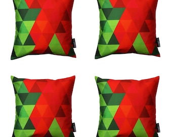 4er Set Kissen mit Füllung -  xs/Frühling24 -  geometrisches Muster