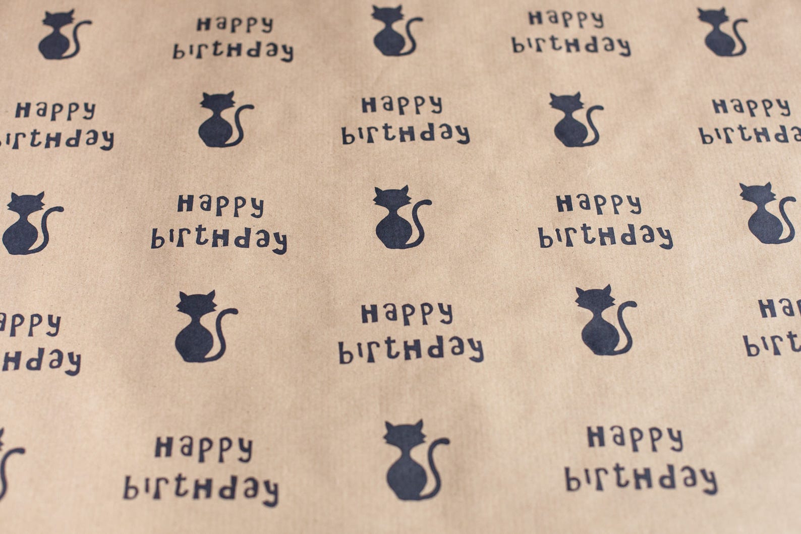 Happy Birthday Cat Wrapping Paper Including 1 X Gift Wrap 2 Etsy