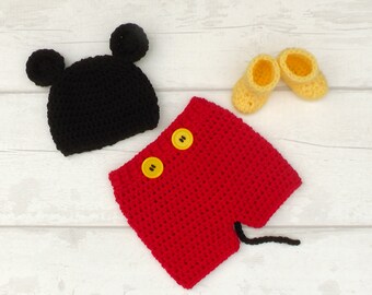 newborn mickey mouse crochet outfit pattern