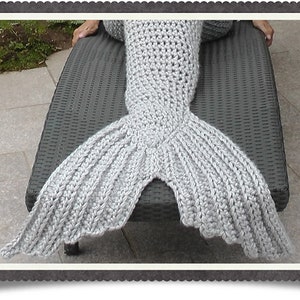 English PDF Crochet Pattern Madison Mermaid Tail Blanket Cocoon 3 Sizes Child Teen Adult Instant Download