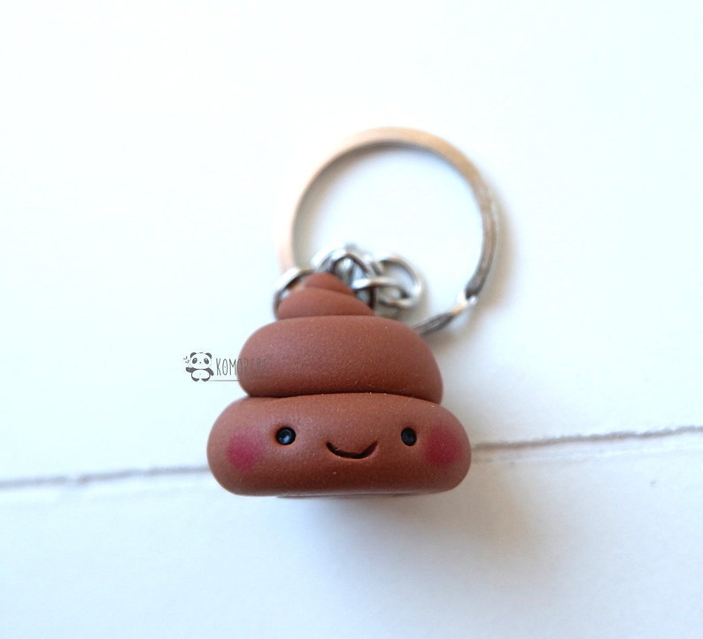 Kawaii Poop Keychain, Kawaii Poop, Kawaii Poo, Polymer Clay Keyring ...