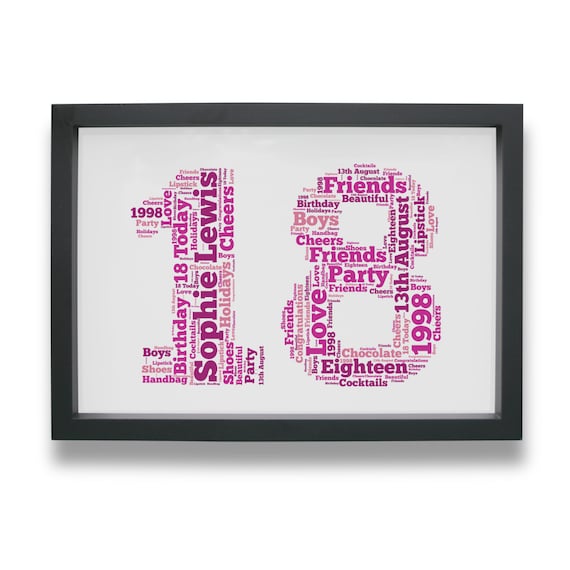 Tarjeta 30th De Cumpleaños Personalizado para él papá palabra arte cualquier nombre número 30th 40th