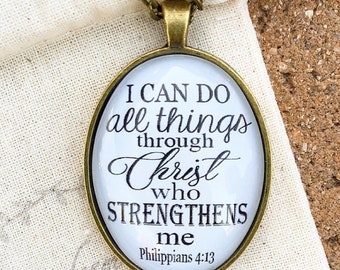Puedo hacer todas las cosas a través de Cristo Filipenses 4:13 Collar