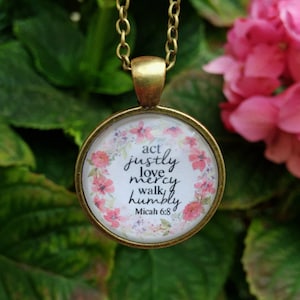 Micah 6:8 Pendant Necklace