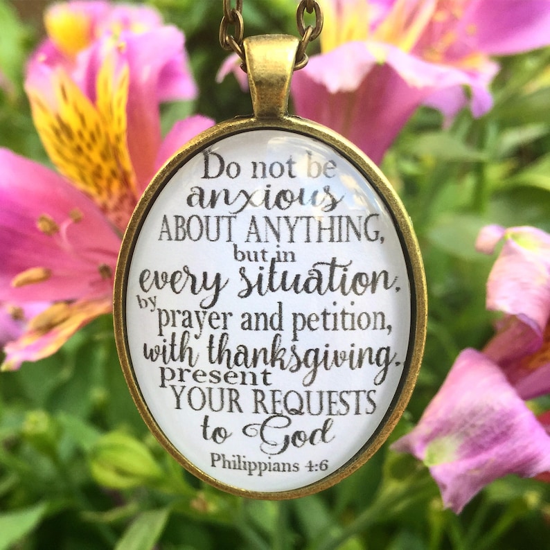 Scripture Necklace Do not be anxious about image 0