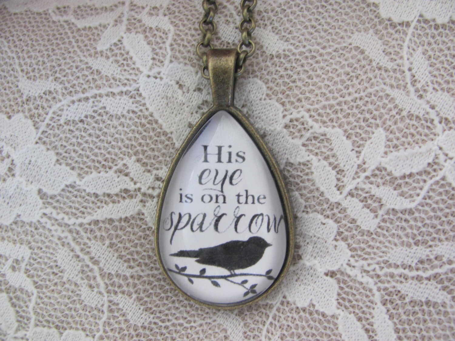 His Eye is on the Sparrow Pendant Necklace - Etsy Canada